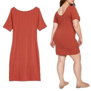 OLD Navy 2X & 3X Fitted Rib-Knit Scoop-Back Mini Dress (SP07.6)